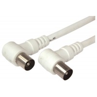 Шнур ТВ(штекер) угловой - ТВ(штекер) угловой 5 мм Rexant, белый, 1.5 м