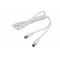 Шнур ТВ(штекер) - ТВ(штекер) 5 мм Rexant, белый, 1,5 м