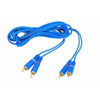 Шнур 2 RCA - 2 RCA 5 мм GOLD синий Rexant, 1.5 м