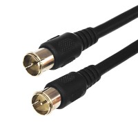 Шнур F(штекер quick) - F(штекер quick) 5 мм Rexant, черный, 1.5 м