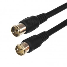 Шнур F(штекер quick) - F(штекер quick) 5 мм Rexant, черный, 1.5 м