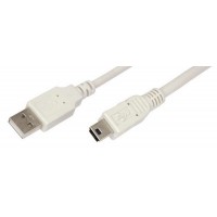 Шнур USB A(штекер) - Mini 5pin USB B(штекер) 5 мм Rexant, серый, 1.8 м