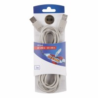 Шнур USB A(штекер) - USB A(штекер) 5 мм Rexant, серый, 3 м