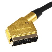 Шнур SCART - SCART 21pin 5 мм GOLD Rexant, премиум, 3 м