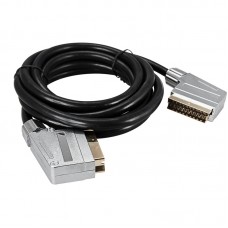 Шнур SCART - SCART 21pin 5 мм GOLD-GOLD металл Rexant, премиум, 3 м
