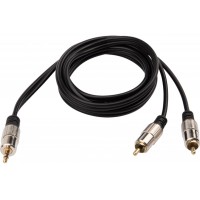 Шнур TRS 3.5 мм - 2 RCA SILVER Rexant, 1.5 м