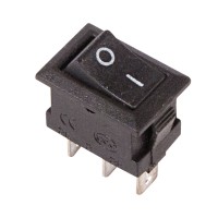 Выключатель клавишный черный 250V 3А (3с) On-On Micro (RWB-102)