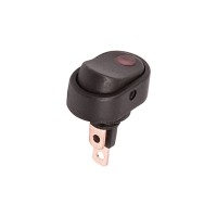 Выключатель клавишный черный овальный с красной подсветкой 12V 30A (3с) On-Off (RWB-523, ASW-20D-2)