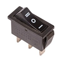 Выключатель клавишный черный с нейтралью 250V 15A (3c) On-Off-On (RWB-411, SC-791)