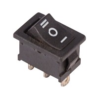 Выключатель клавишный черный с нейтралью 250V 6A (3c) On-Off-On Mini (RWB-205, SC-768)