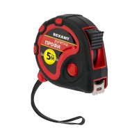 Рулетка "Профи" 5 м x 19 мм Rexant, прорезиненный корпус