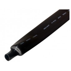 Термоусадочная трубка 20.0 мм / 10.0 мм Rexant, черная, 1 м