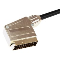 Шнур SCART - SCART 21pin 5 мм GOLD металл Rexant, премиум, 3 м