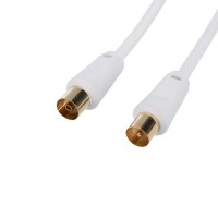 Шнур ТВ(штекер) - ТВ(гнездо) Rexant, белый, 10 м