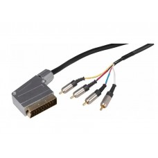 Шнур SCART - 4 RCA GOLD металл Rexant, премиум, 1.5 м