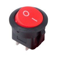 Выключатель клавишный красный круглый 250V 6А (2с) On-Off (RWB-213, SC-214, MRS-102-8)