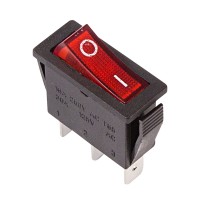 Выключатель клавишный красный с подсветкой  250V 15A (3c) On-Off (RWB-404, SC-791, IRS-101-1C)