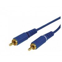 Шнур 2 RCA - 2 RCA 5 мм GOLD синий Rexant, 5 м