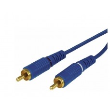 Шнур 2 RCA - 2 RCA 5 мм GOLD синий Rexant, 5 м