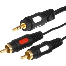 Шнур TRS 3.5 мм - 2 RCA SILVER Rexant, 5 м