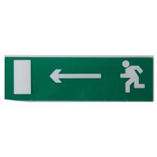 Сменное табло "Направление к эвакуационному выходу налево" зеленый фон для "Топаз" (SQ0349-0213)