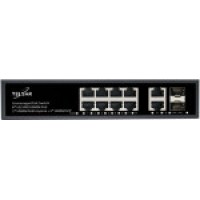 Коммутатор Ethernet PoE нeуправляемый TS1000-8TP2G2S-W TELSAR (150Вт)