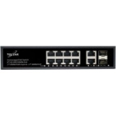 Коммутатор Ethernet PoE нeуправляемый TS1000-8TP2G2S-W TELSAR (150Вт)