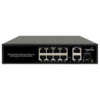 Коммутатор Ethernet PoE нeуправляемый TS100-8FP2G1S-H TELSAR (150Вт)