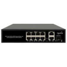 Коммутатор Ethernet PoE нeуправляемый TS100-8FP2G1S-H TELSAR (150Вт)