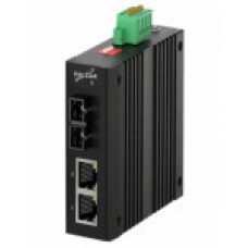 Медиаконвертер промышленный 2*100 Мбит/с PoE, MMF 2км 2*SC TS-MC10F-2FP1FS-SC2-MM-E TELSAR