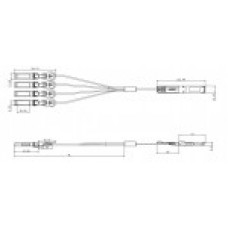 Кабель AOC Breakout QSFP в 4*SFP+ 3м - TS-Q40-4S10-BAOC-3M TELSAR